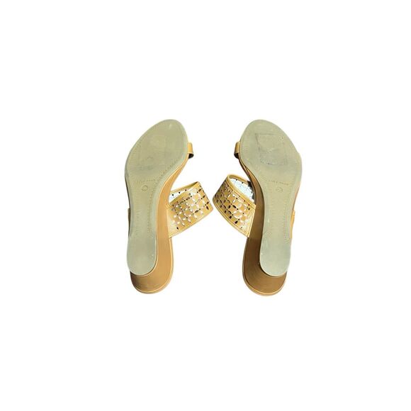 Cole Haan tan leather wedge sandal sz 9.5 - Picture 6 of 7